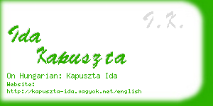 ida kapuszta business card